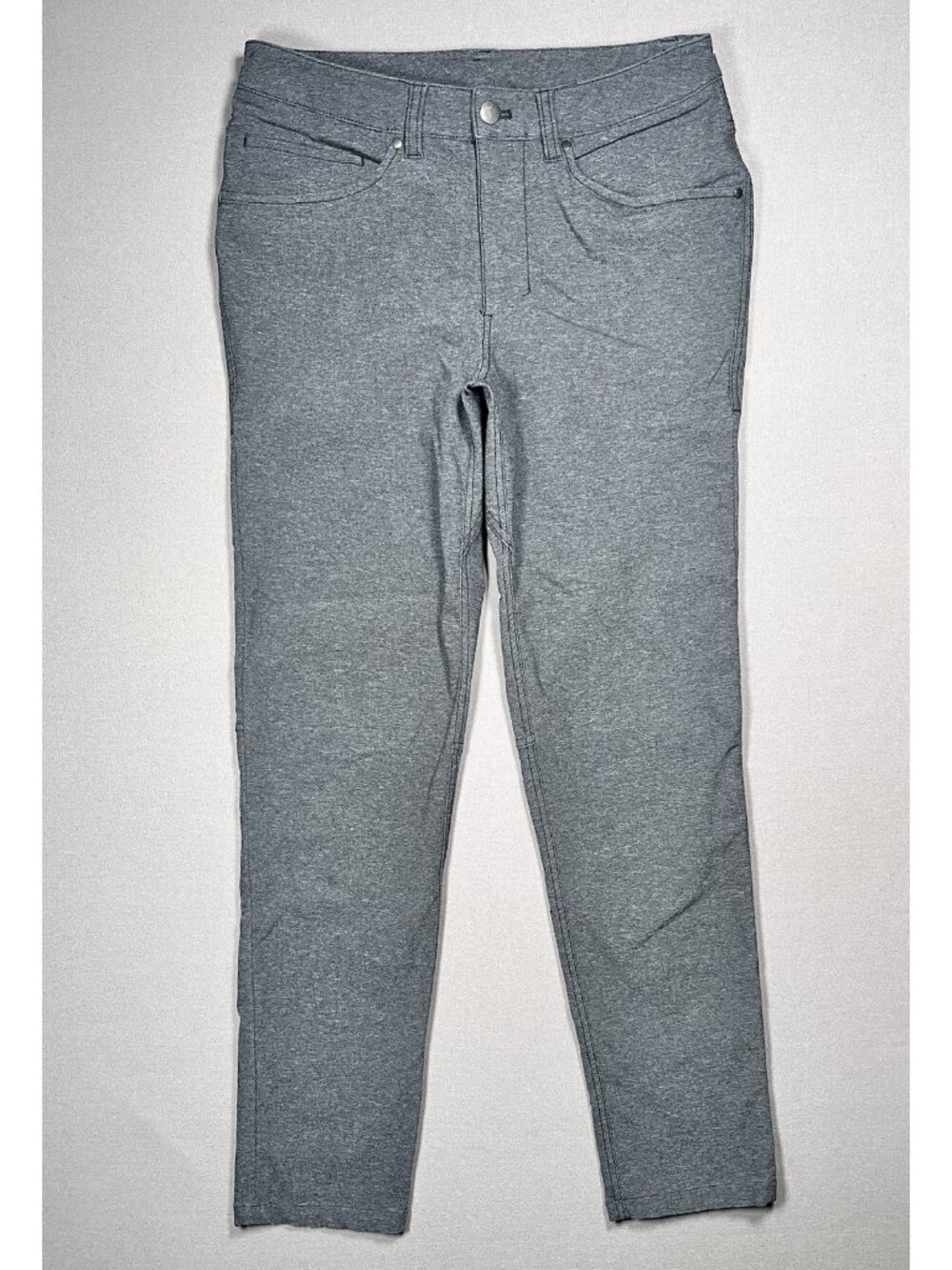 Lululemon ABC Slim Fit Tech Canvas Heathered Black Pants - Men Size 28 X 30